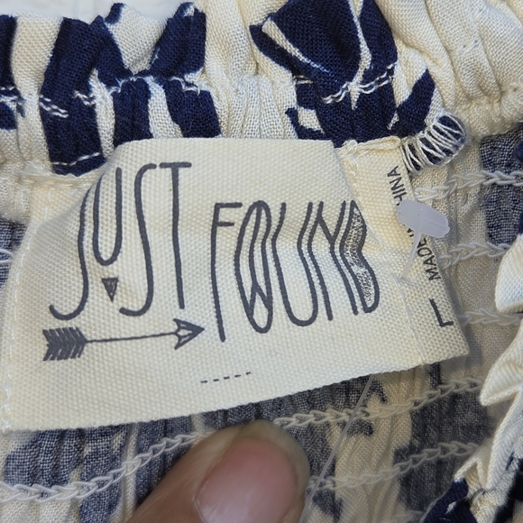 Maternity Navy and Cream Patterned Dress - Picture 2 of 4